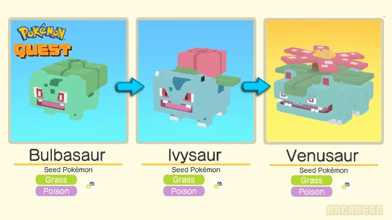 Pokémon Quest: Bulbasaur Evolved Into Ivysaur and Venusaur | Pokemon Bulbasaur Evolution