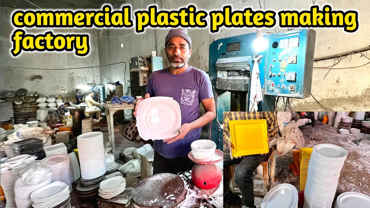 How to make commercial plastic plates in a local factory at Lahore | Pakistan