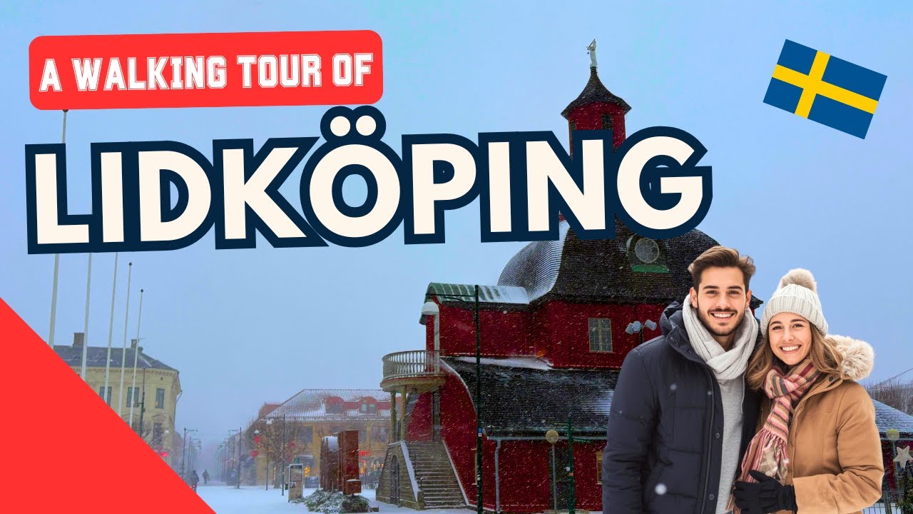 LIDKÖPING Walking Tour 🇸🇪 | Snowstorm by Lake Vänern
