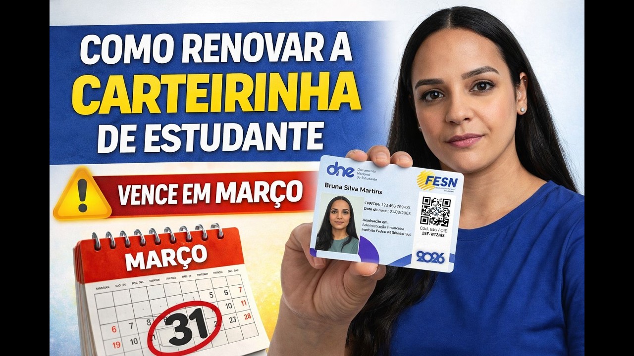 COMO RENOVAR a Carteirinha de Estudante  ⚠️ Alerta oficial vence em MARÇO