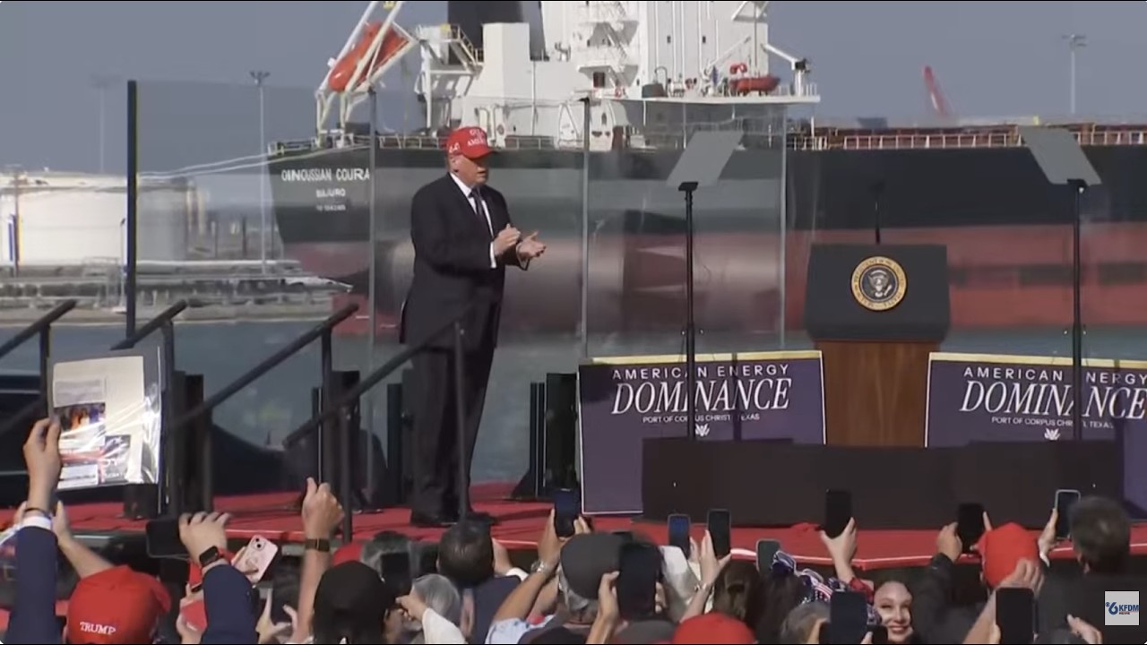 President Trump in Corpus Christi receives an energy briefing and delivers Remarks