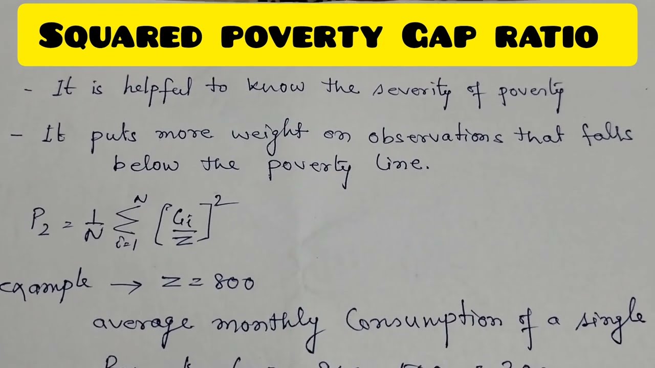 SQUARED POVERTY GAP RATIO #POVERTY MEASUREMENT #maeconomicsignou #upsc #competitiveexam #ignoumec108