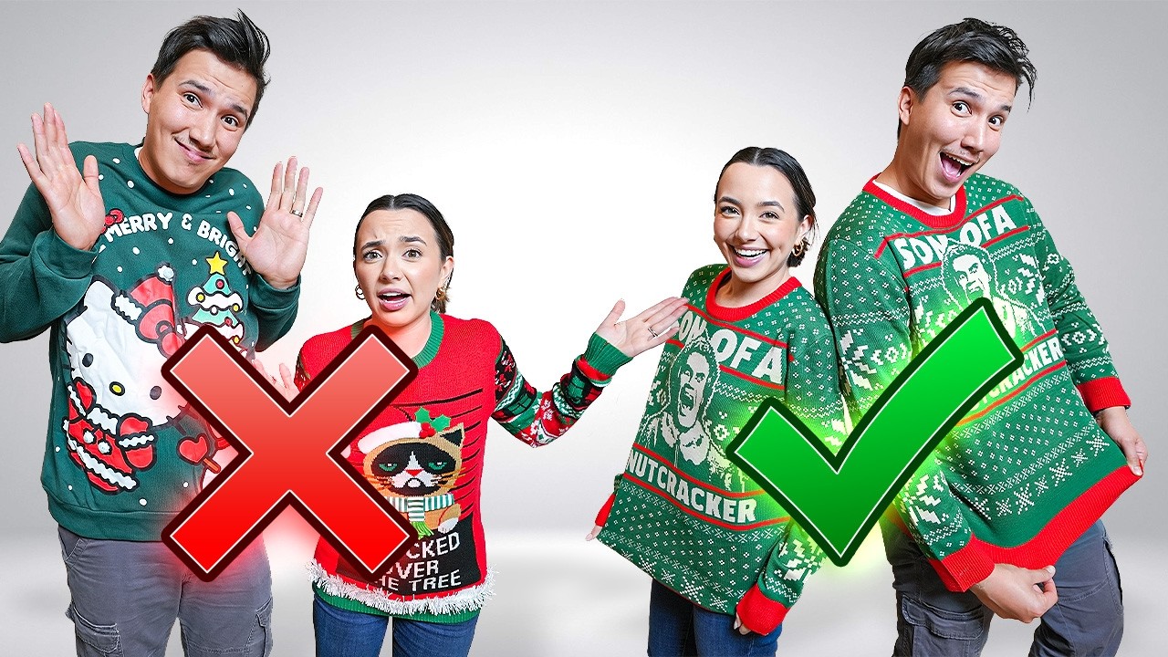 Telepathy Ugly Sweater Challenge! Wife Vs Husband