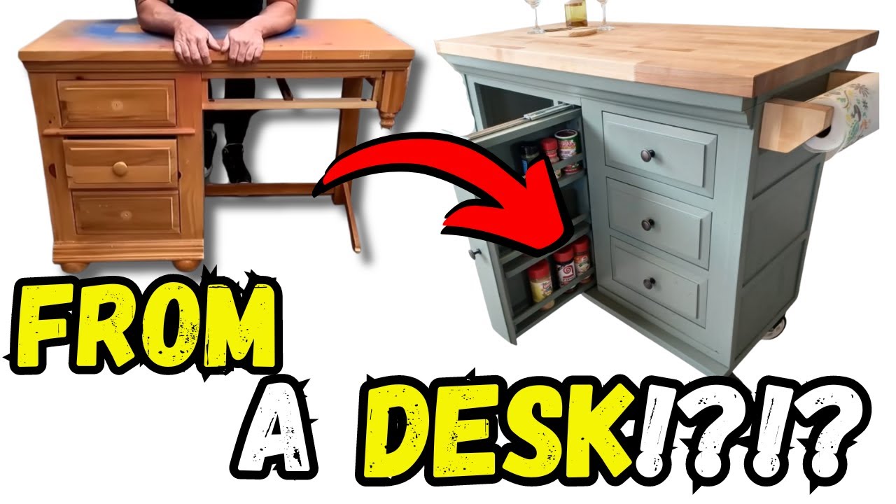 I Turned an Old Desk into a Kitchen Island — Ugly Duckling Challenge Winner!