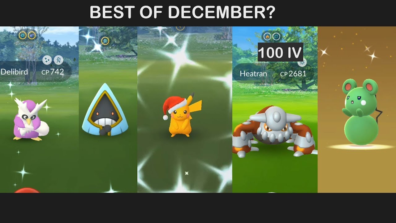 Our December Highlights, 100IV Heatran, Shiny Delibird, Snorunt, Pikachu, Azurill and more!