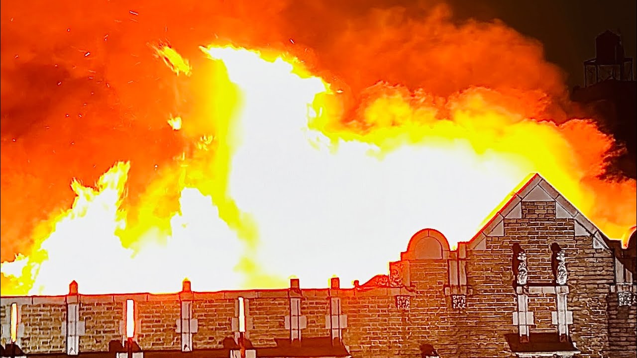 FDNY BOX 1595 ~ **EARLY ARRIVAL RAW FOOTAGE** OF FDNY BATTLES MAJOR 5TH ALARM FIRE ON W 141ST STREET