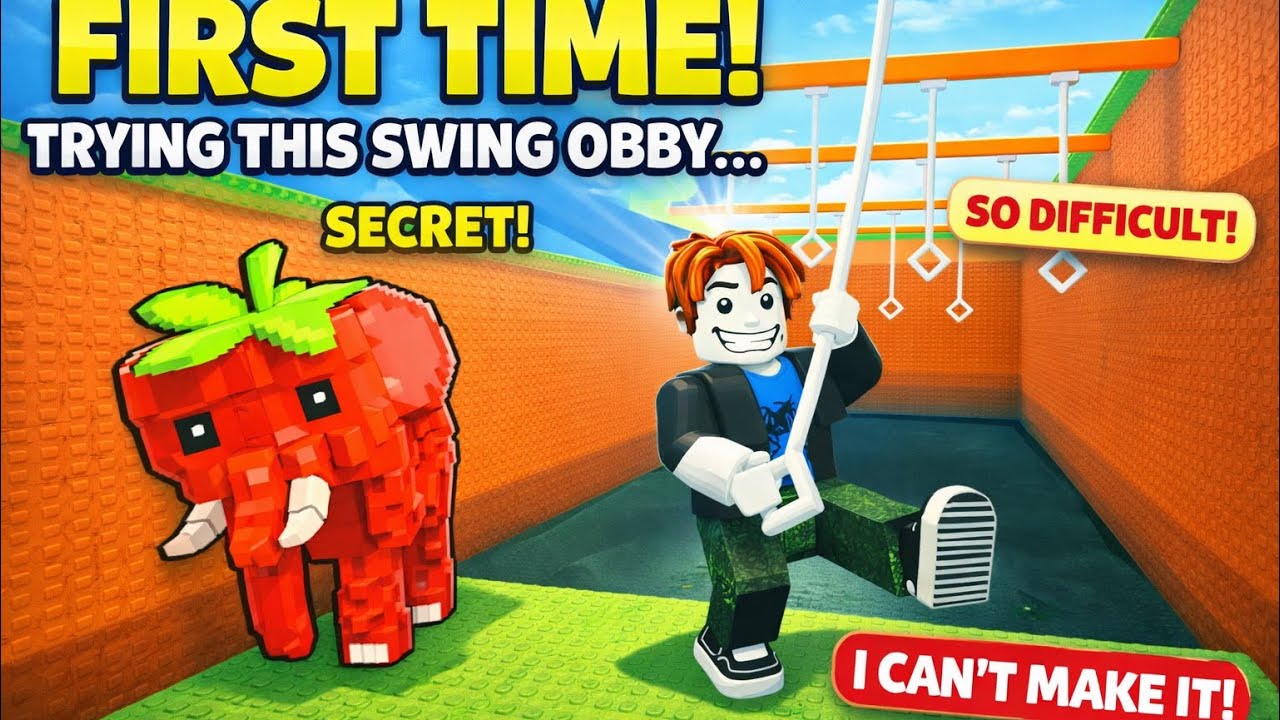 FIRST TIME AND IT’S ALREADY HARD… (Roblox Swing Obby for Brainrots!)