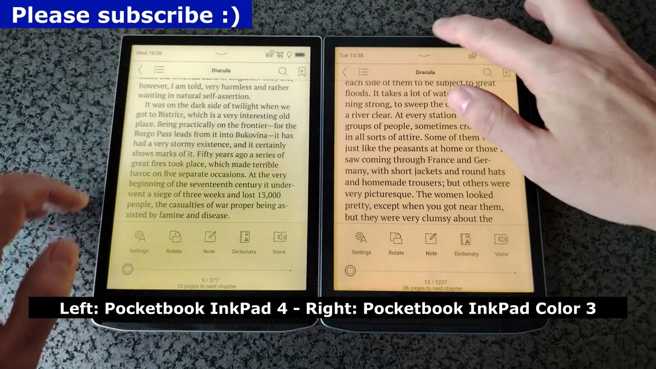 Pocketbook InkPad 4 vs Pocketbook InkPad Color 3 for Ebooks, Mangas and Comics