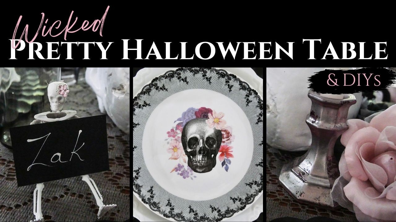 Wickedly Pretty Halloween Tablescape & Easy DIYs ~ Halloween Party Table Setting