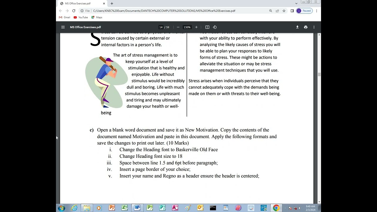 Microsoft Office Word Exercise 3 by Daniel Maundu