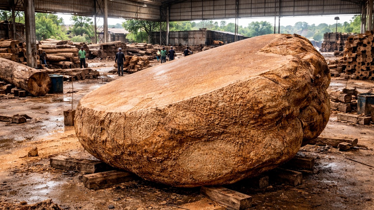 Large Project : 7 Men vs A 500-Year-Old Giant Tree | The Most Incredible Wooden Table Ever Created