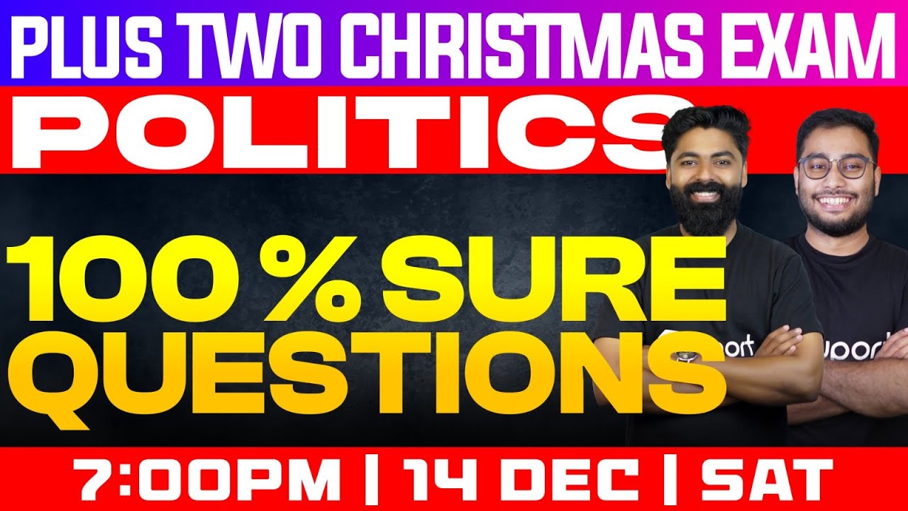 Plus Two Christmas Exam Politics | 100 % SURE QUESTIONS | Eduport
