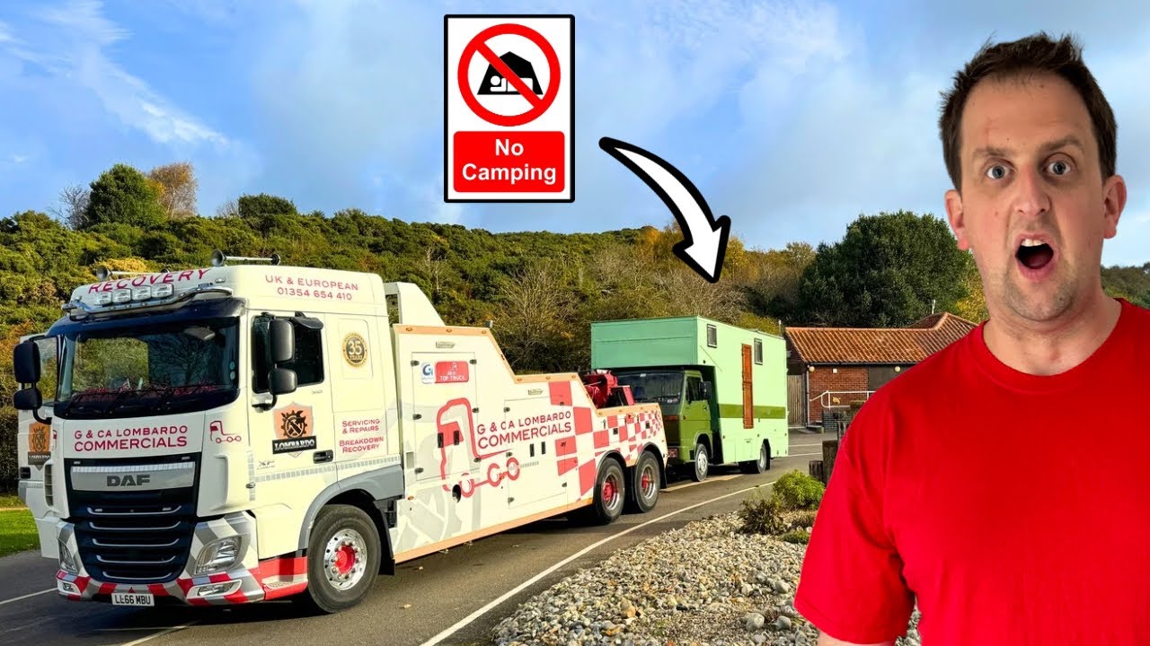 REMOVING A CAMPER FROM A CAMPSITE WITH A 32 TONNE WRECKER | 