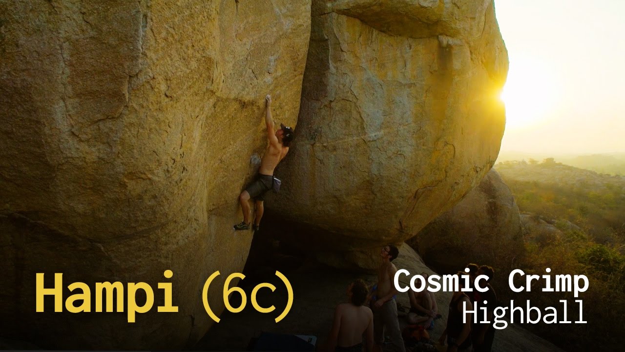 Bouldering Hampi - Cosmic Crimp (6c Highball)