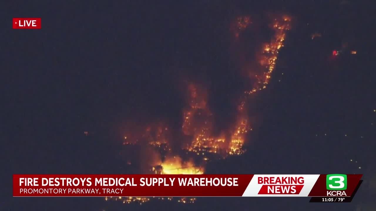 Crews battle Medline Industries fire in Tracy &mdash; 11 p.m. update
