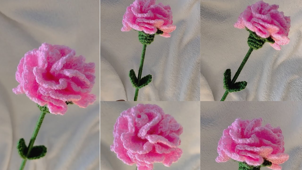 clavel a crochet paso a paso como tejer un clavel super fácil 😍😱😱
