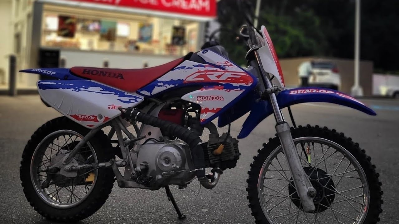 Honda Crf 70 top speed run and review with mods