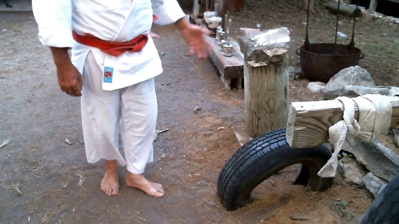 How to Build a knee breaking karate training station with an old tire