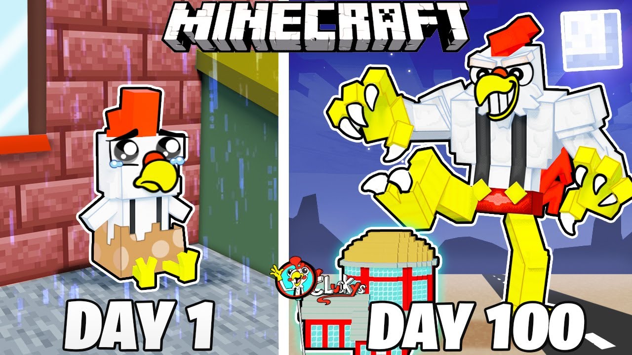 Я выжил 100 дней в CLUCKY'S в Minecraft!