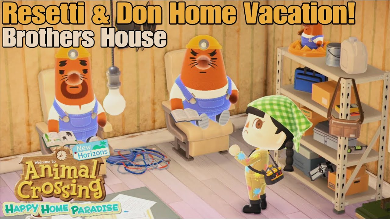 Animal Crossing NH Happy Home Paradise - Resetti & Don Home Vacation Brothers House