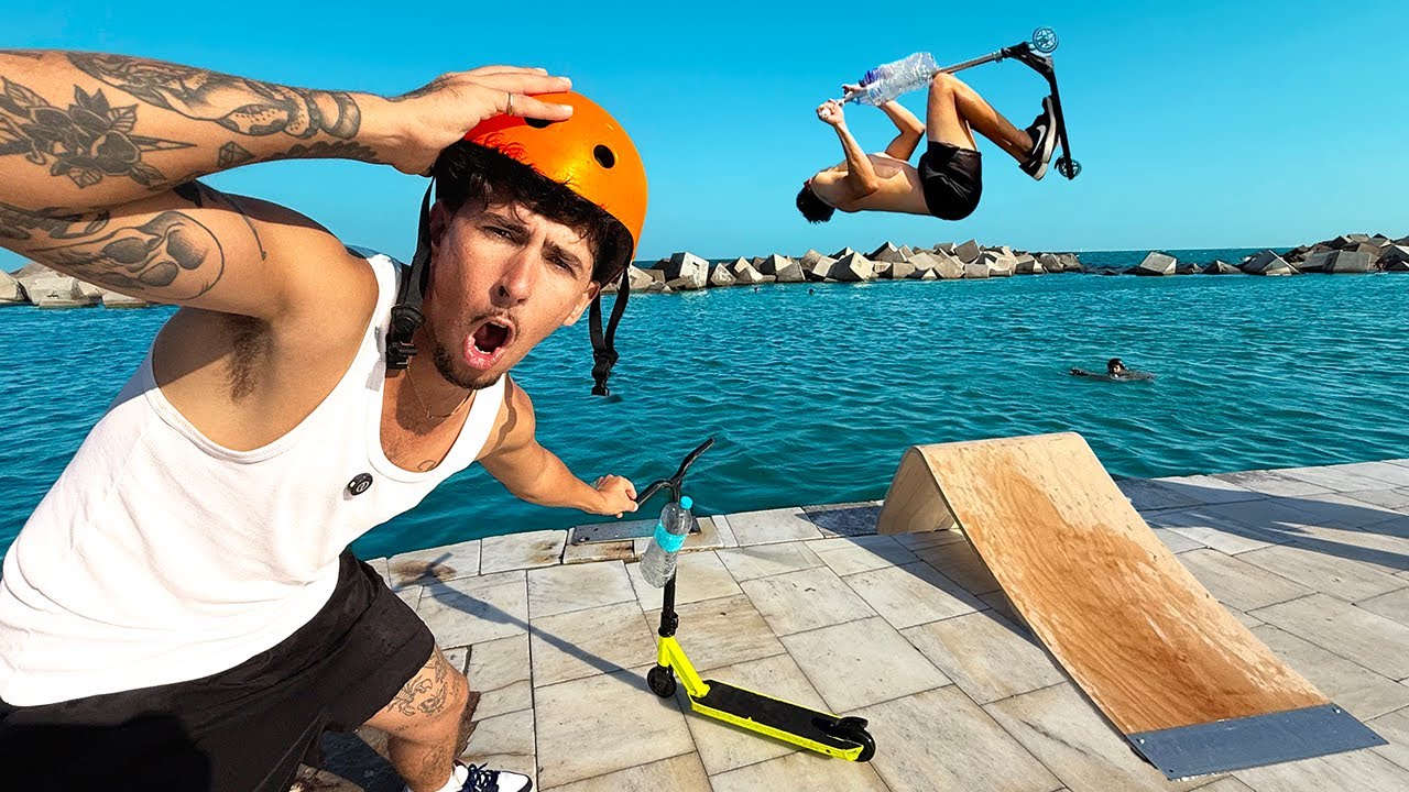 ¡TRUCOS de SCOOTER IMPOSIBLES hacia el MAR!