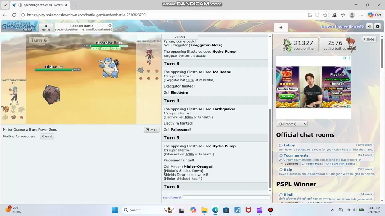Pokémon Showdown Random battles (78)