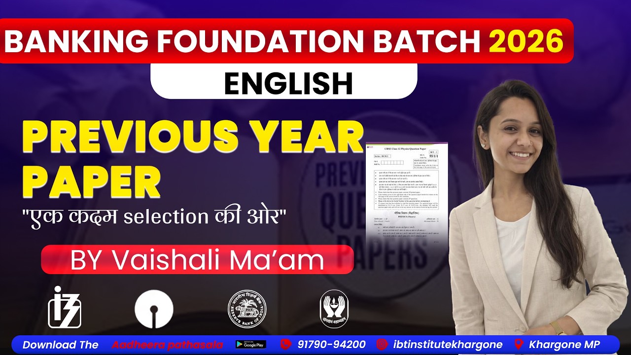 PYQ|ENGLISH |BANKING - FOUNDATION BATCH 2026 | BY VAISHALI MA'AM