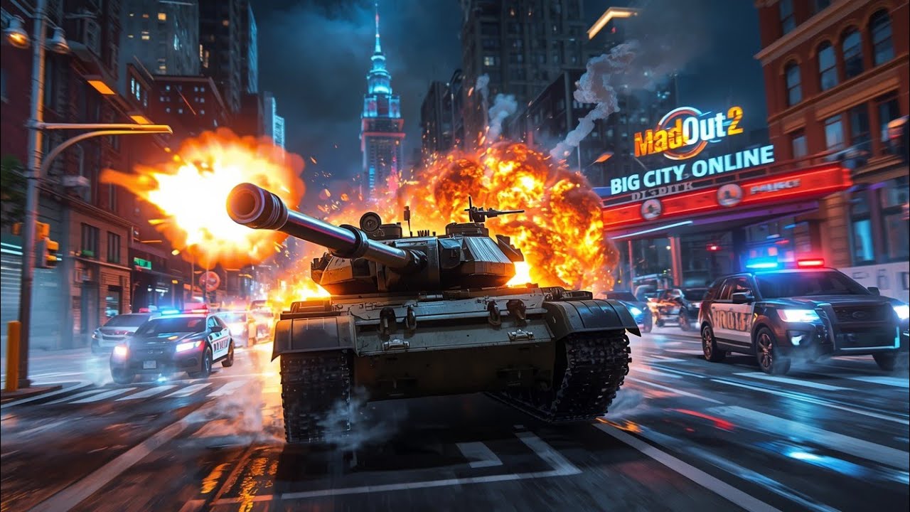 MadOut 2 Gameplay : TANK MODE ACTIVATED! 😱 GTA-style  Prison Escape Mission! 🔥 Police vs. Me (Tank)