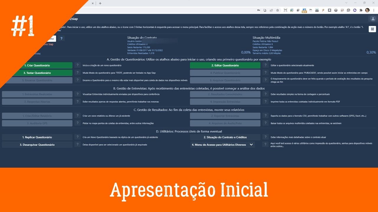 #1. Vídeo Tutorial Siap - Apresentando o novo Siap