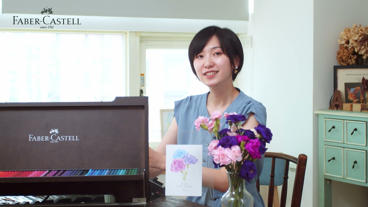班鳩老師xFaber Castell 色鉛筆教學 第五堂課-溫馨五月康乃馨