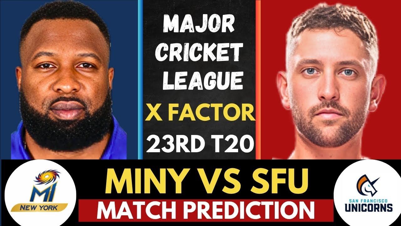 MINY vs SFU - 23rd T20 Match Prediction 🦁 | MI New York vs San Francisco Unicorns | MLC 2026