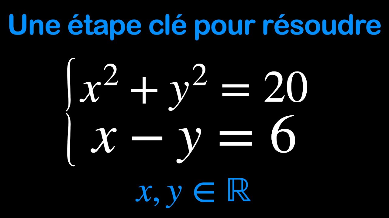 La technique pour résoudre ce système d'équations