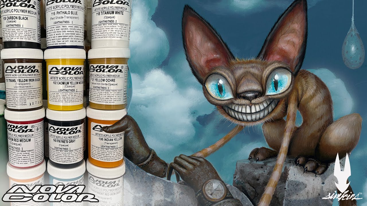 Unboxing my Acrylic Paint bundle by Nova Color and Painting my new favorite Cat 