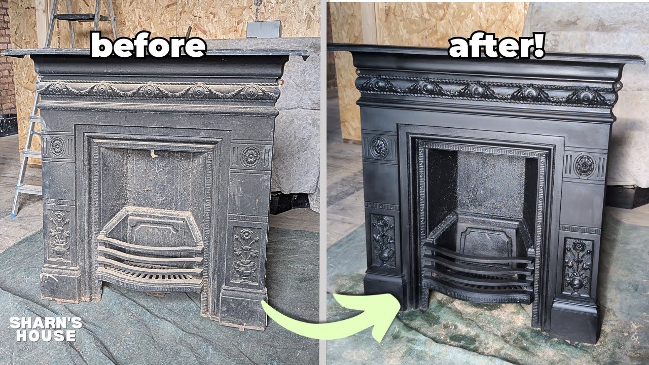 How to restore a cast iron Victorian fireplace in 10 EASY STEPS!  | Sharn's House