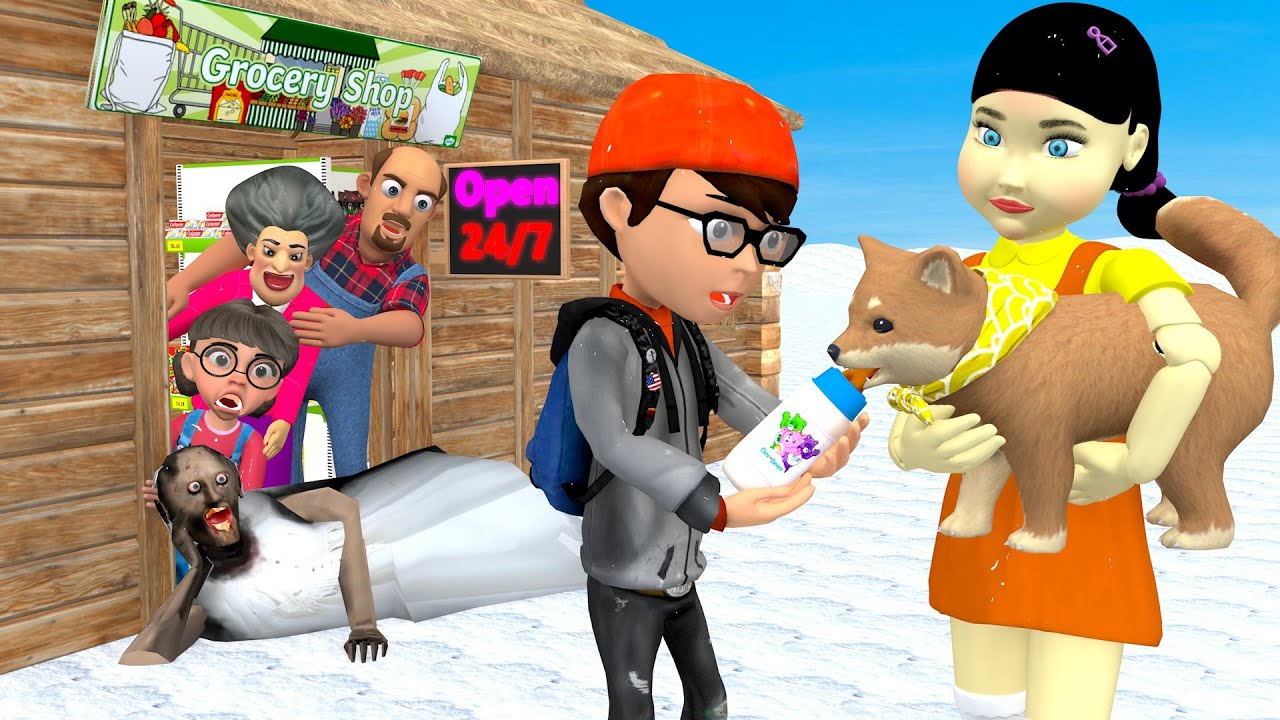 Scary Teacher 3D vs Squid Game Wooden Door Water Sprayer 5 Times Challenge Miss T vs Granny Loser