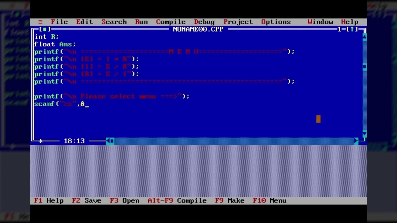 การคำนวณกฎของโอห์มโดยใช้คำสั่ง switch โปรแกรมC++