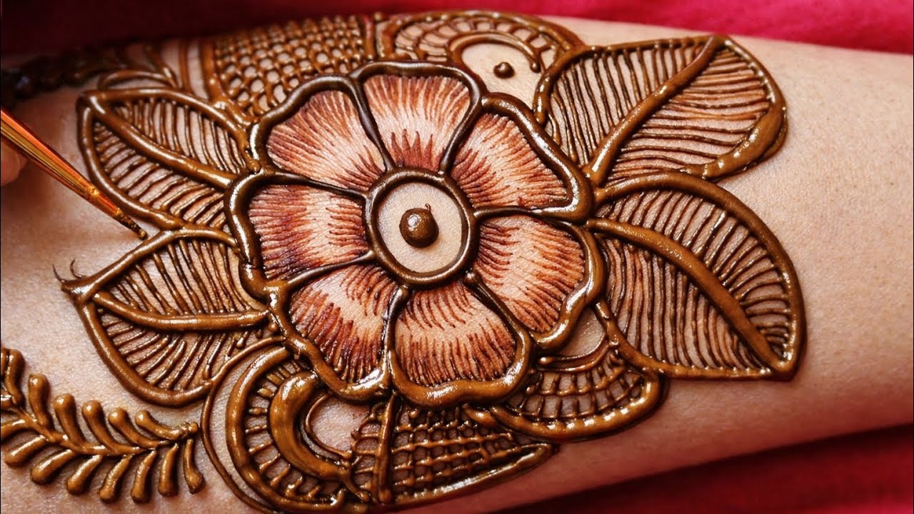 Stylish Flower Mehndi Design | Long Hand Mehndi Tutorial
