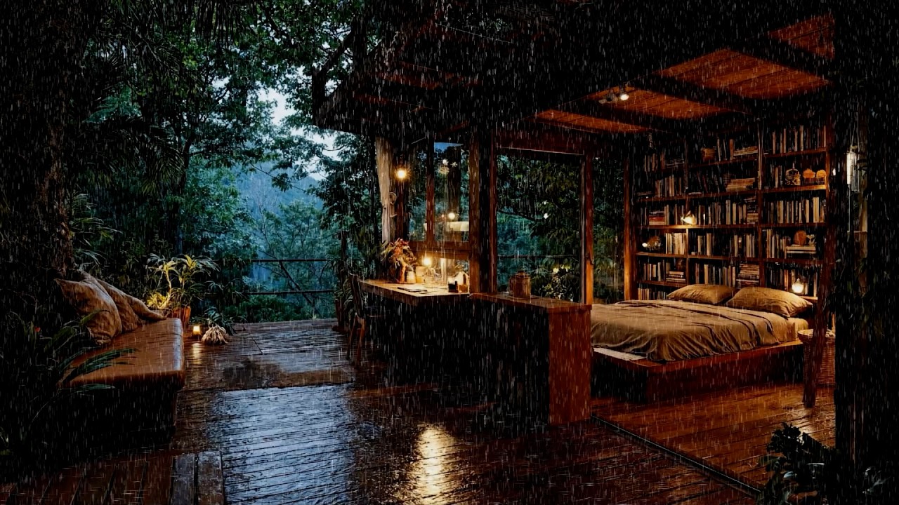 3 часа музыки под дождем и фортепиано на веранде 🌧️ Нежные звуки дождя для сна и расслабления