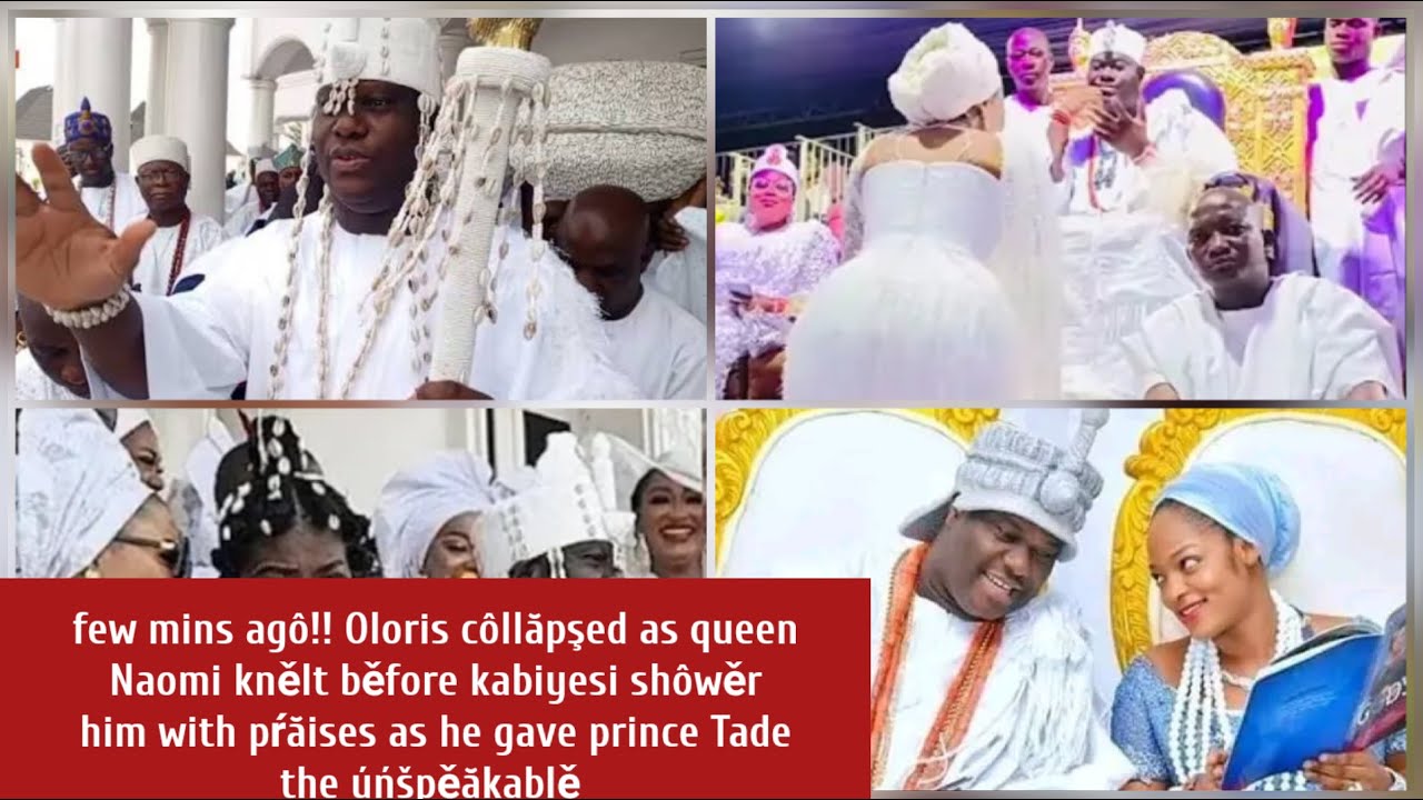 Oloris côllăpşed as queen Naomi knělt běfore kabiyesi shôwěr him with pŕăises as he gave prince Tade