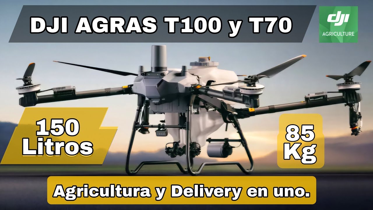 Nuevo DJI AGRAS T100 y T70- Drone-Agricultura y Delivery en un Drone , LIDAR  y IA, Datos en Espa&ntilde;ol