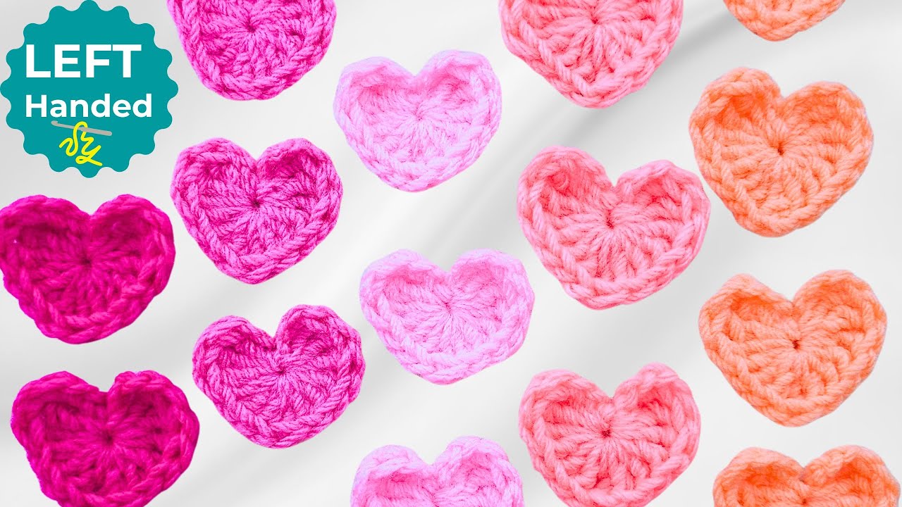 LEFT HANDED? No Problem! Easiest 2 Minute Crochet Heart Tutorial Ever!