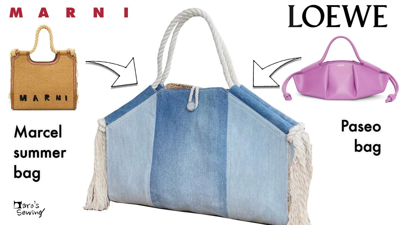 [Marni x Loewe] Большая сумка из джинсовой ткани и веревки. #ручная работа #сделай сам #учебник