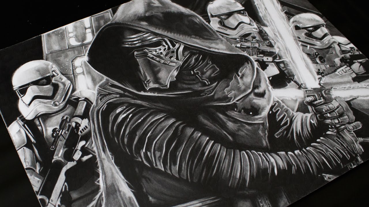 Drawing Kylo Ren - Star Wars - Realistic Drawing
