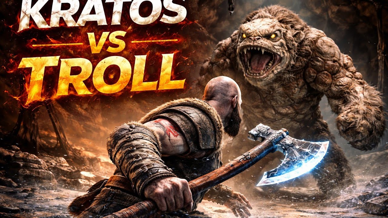 Boss fight - kratos vs petla Troll #shorts #viral #rangnarok #troll  #gaming #ps5