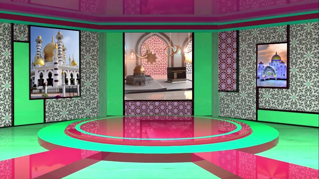 Islamic Studio Background 4K, Islamic Virtual Studio Green Screen