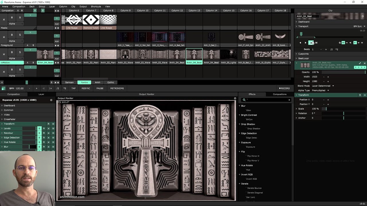 How to create a Show Deck in Resolume - the Egyptian Ankh Scene