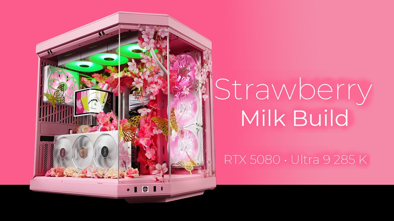 RTX 5080 AERO + Ultra 9 285K | Custom PC Build in Hyte Y70 Strawberry Milk