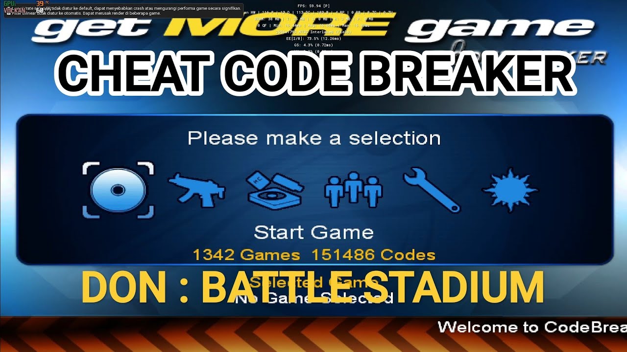 CHEAT CODE BREAKER DON BATTLE STADIUM PS2 #cheat #codebreakers #ps2 