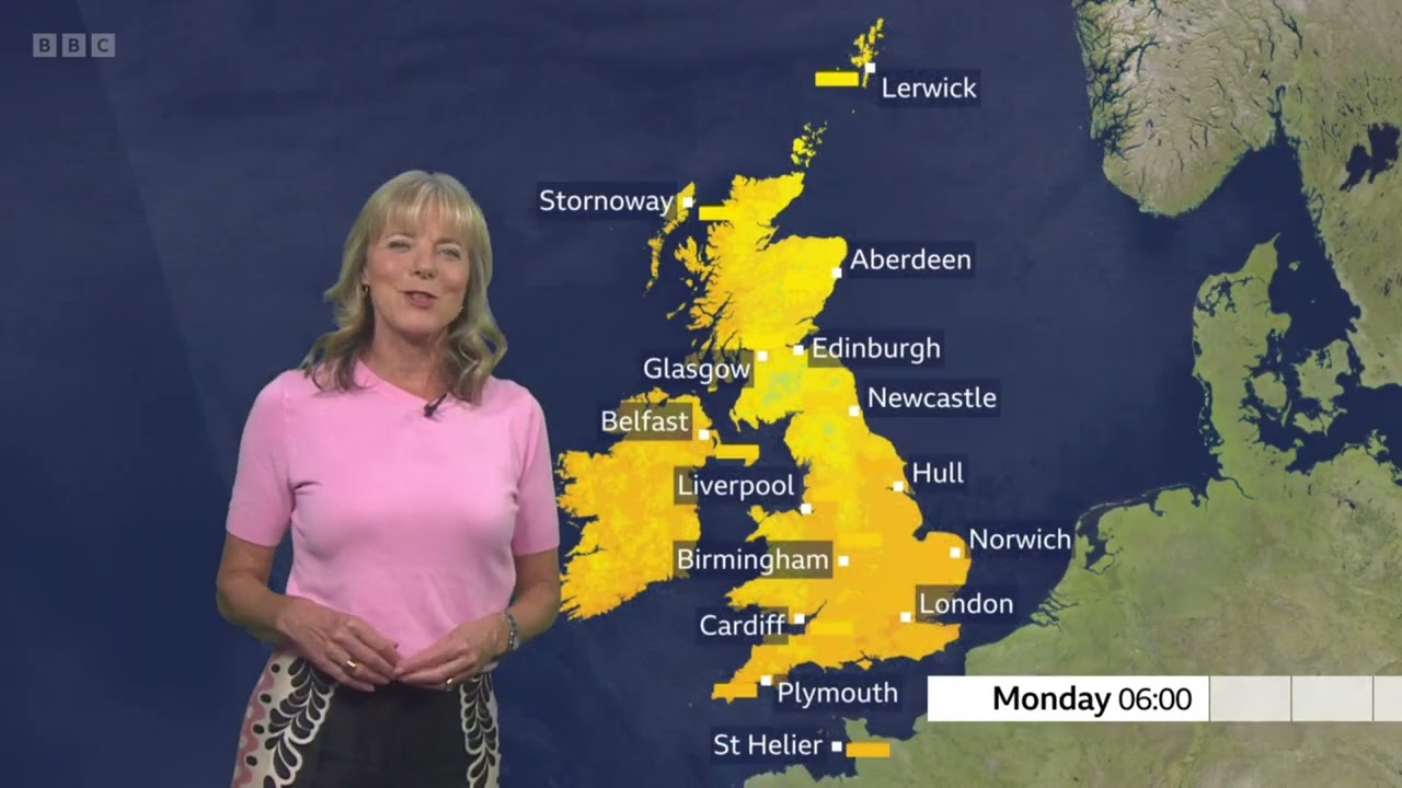 Louise Lear UK weather forecast BBC August 16th 2025