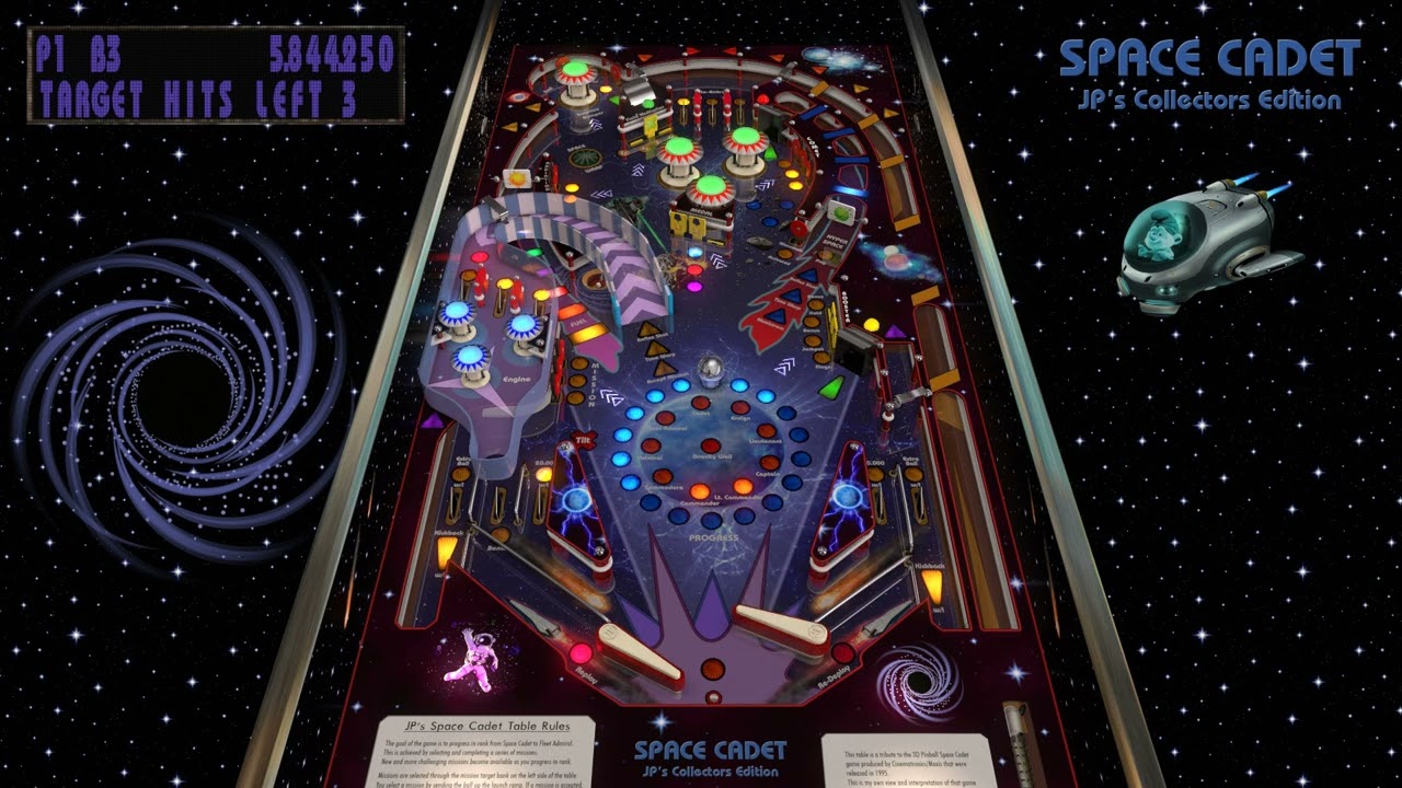3D Pinball Space Cadet 🚀 remake Visual Pinball 10.7 + Full Tilt! Pinball - Maxis 1995